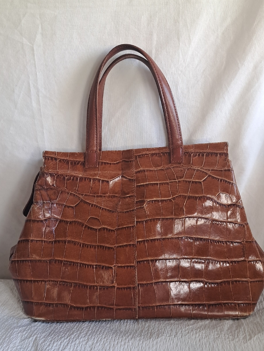 Monsac Leather Tote Bag - Brown